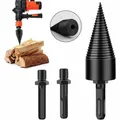 Wood Drill Bit Firewood Splitter Drill Bit Round/Hex/Square Shank Wood Cone Reamer Punch Driver Step