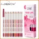 12Pcs/Set Cosmetic Nude Matte Lipstick Pen Wooden Lip Liner Waterproof Lady Lip Liner Soft Pencil