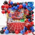 1Set 3D Big Spiderman Hero Foil Balloons Number Birthday Party Decorations Boy Kids IInflated Ball