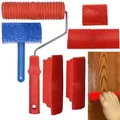 6Pcs 7 Inch Graining Painting Tool Wood Texture Paint Roller Wood Pattern Tools For Wall Room Art