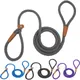 Dog Collar Dog Leash Slip Rope Lead Leash Heavy Duty Braided Rope Adjustable Loop Collar Training