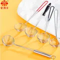 Aixiangru Red Handle Strainer Stainless Steel Bubble Tea Colander Boba Milk Tea Spoon Filter Pearl