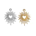 5pcs Stainless Steel Hollow Heart Charm Pendants 18K Gold Plated DIY Hearts Charms for Women