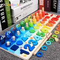 Kids Montessori Math Toys For Toddlers Educational Wooden Puzzle Fishing Toys Count Number Shape