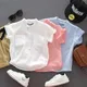Kids Boys Blouses Shirt 2022 New Arrival Summer Baby Boys Casual Tops White Pink Blue Linen Blouses