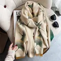 Warm Winter Scarf Cashmere Women Pashmina Design Print Shawls Wrap Female Thick Blanket Soft Bufanda