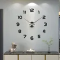 Large Wall Clock Quartz 3D DIY Big Watch Decorative Kitchen Clocks Acrylic Mirror Sticker Oversize