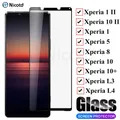 For Sony Xperia 1 II 10 II Full Cover Tempered Glass On For Sony Xperia 10 Plus 10 8 5 1 L3 L4 Full
