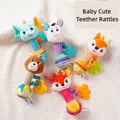 Infant Rattles Cute Early Education Hand Bells Animals Teether Baby Rings Toys Toddler Bed Stroller