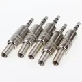 5 pcs 3.5mm 3-Pole Stereo Metal Plug Connector 3.5 Plug & Jack Adapter With Soldering Wire Terminals