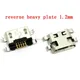 100pcs Micro USB Connector 5pin reverse heavy plate 1.2mm Flat mouth without curling side Female For