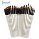 6 pcs/set Two-tone Nylon hair brush Pearl white wood pole for oil paint for hair Watercolor brush