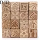 Wooden Clay Pottery Stamps Pottery Tool Modeling Pattern Stamp Clay Rolling Pin Textured Hand Roller