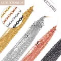 LUXUKISSKIDS 10pcs/lot 1/2mm Basic Batch Chain Rose Gold Color Necklaces Stainless Steel Chains For