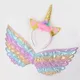 Rainbow Unicorn Angel Wings Headband For Girls Unicorn Theme Birthday Party Decoration Supplies Kids