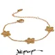 Yhpup Trendy Flower Chain Gold Color Necklace Bracelet Bangle Stainless Steel Summer Jewelry for