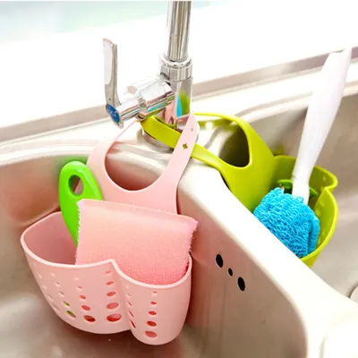 Kitchen Gadgets Portable Basket Home Kitchen Hanging Drain Basket Bag Bath Storage Tools Sink Holder