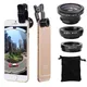 3 in 1 Fisheye Phone Lens Wide Angle Zoom Lens Fish Eye Macro Lenses Camera Kits With Clip Lens On