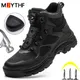 Rotary Buckle New Safety Boots Men Work Sneakers Indestructible Shoes Steel Toe Protective