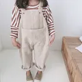 2023 New Children Toddler Boys Kids Solid Overalls Suspender Trousers Casual Corduroy Baby Bib Pants