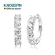 KNOBSPIN D Color Moissanite Loop Earring 925 Sterling Sliver Plated with 18k White Gold Earring for