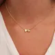 Fashion Tiny Heart Dainty Initial Necklace Gold Silver Color Cute Letter Name Choker Neck Chain For