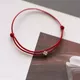 Mini Fashion Four-leaf Clover Red Thread String Bracelet Lucky Red Handmade Rope Charm Bracelet For