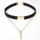 2024 New Black Velvet Choker Necklace Strip Rope Chain Bar Square Tube Chocker Women Collar Mujer