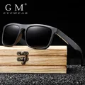 GM New Arrivals Black Wooden Polarized Sunglasses for Men Bamboo Sunglasses Red UV400 Lenses Fashion