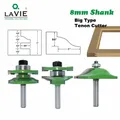 LAVIE 8mm Shank 3pcs Big Cabinet Rail & Stile Tenon Router Bit Set Door Cabinet Panel Raiser Ogee