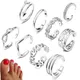 Summer Beach Vacation Knuckle Foot Ring Open Toe Rings Set for Women Girls Finger Heart Ring