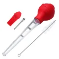 Turkey Baster Set of 4 Quality Silicone Bulb Including Meat arinade Injector Needle with Barbecue