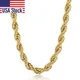 New Fashion Twisted Rope Link Chain Gold Color Stainless Steel Necklace for Men Unisex Chain Jewelry