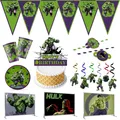 Super Hero Hulk Party Supplies Decorations Kids Birthday Disposable Tableware Tablecloth Cups plate