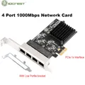 IOCREST PCIe 4 Ports Gigabit Ethernet Controller Card 1x 1000Mbps NIC RTL8111H Chips with Low