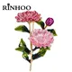 Rinhoo Colorful Enamel Daisy Flower Brooch Women Fashion Elegant Rose Flower Lotus Lapel Pin Tree