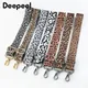 Deepeel 3.8cm Leopard Print Wide Shoulder Straps Wallet Tapes 80-140cm Adjustable Crossbody Women's