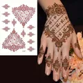 Waterproof Henna Tattoo Brown Henna Stickers for Hand Fake Tattoo for Women Body Art Temporary Hena