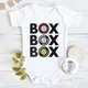 "Box Box Box" F1 Tyre Compound Design Newborn Bodysuit Short Sleeve Jumpsuit Baby Clothes Simple
