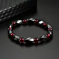 Fashion Red Agates Hematite Bracelets Men Positive Energy Hematite Charm Bracelets Women Natural