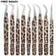 Leopard Eyelash Tweezers Stainless Steel High Quality Lash Tweezer For Lashes Extension Anti-Static 3D Accurate Clip Makeup Tool