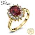 JewelryPalace Natural Garnet 925 Sterling Silver Ring Ruby Natural Amethyst Citrine Blue Topaz Ring