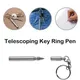 Ball Point Pen Keychain Multifunctional Mini Metal Key Ring Stainless Steel Telescopic Pen Keyring