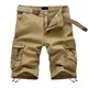 2024 Summer Men's Baggy Multi Pocket Military Cargo Shorts Male Cotton Khaki Mens Tactical Shorts