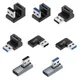 USB 3.0 Male to Female 90 Degree Right Angle Extension Adapter USB Upward Elbow Adapter 10Gbps for