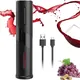 FLYMUYU Rechargeable Electric Wine Opener With Foil Cutter Automatic Corkscrew Red Wine Bottle