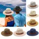 Large Size 56-58 59-60cm Straw Hat for Women Men UV Protection Natural Panama Hat Wide Brim Sun Hat