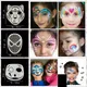 2023 New White 3/5/20Pcs set Face Painting Stencils Templates Professional Body Art Fairy Clown