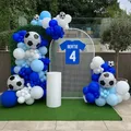 149pcs 4D Football Balloon Garland Kit Blue Black White Balloon Baby Shower Decor Boy Birthday