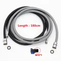 180/300cm F1/2 M15*1 Replacement Faucet Hose Quick Connect Pull Out Hose Nylon Hose Tube Gray/Black